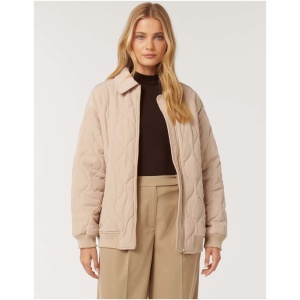 Forever New Women's Jacinta Quilted Jacket in Light Camel