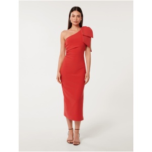 Forever New Women's Jade Bow Bodycon Midi Dress in Cherry Tomato