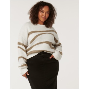 Forever New Women's Jade Curve Pattern Knit Jumper in Animal Print