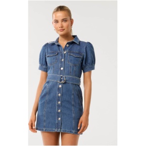 Forever New Women's Jess Denim Dress in Mid Wash