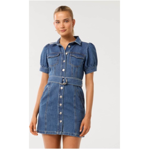 Forever New Women's Jess Denim Dress in Mid Wash