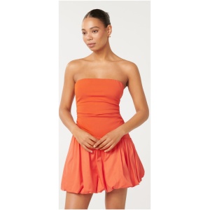 Forever New Women's Jordyn Bubble-Hem Mini Dress in Orange Fire