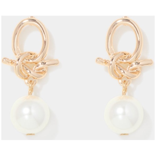 Forever New Women's Kaya Knot Pearl Earrings in Pearl/Gold