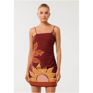 Forever New Women's Kyla Beaded Mini Dress in Dark Rio Tropical