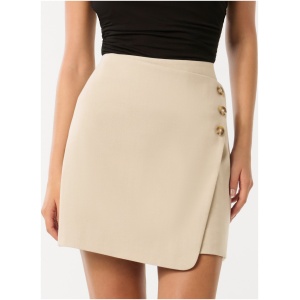 Forever New Women's Lettie Wrap Mini Skirt in Soft Beige