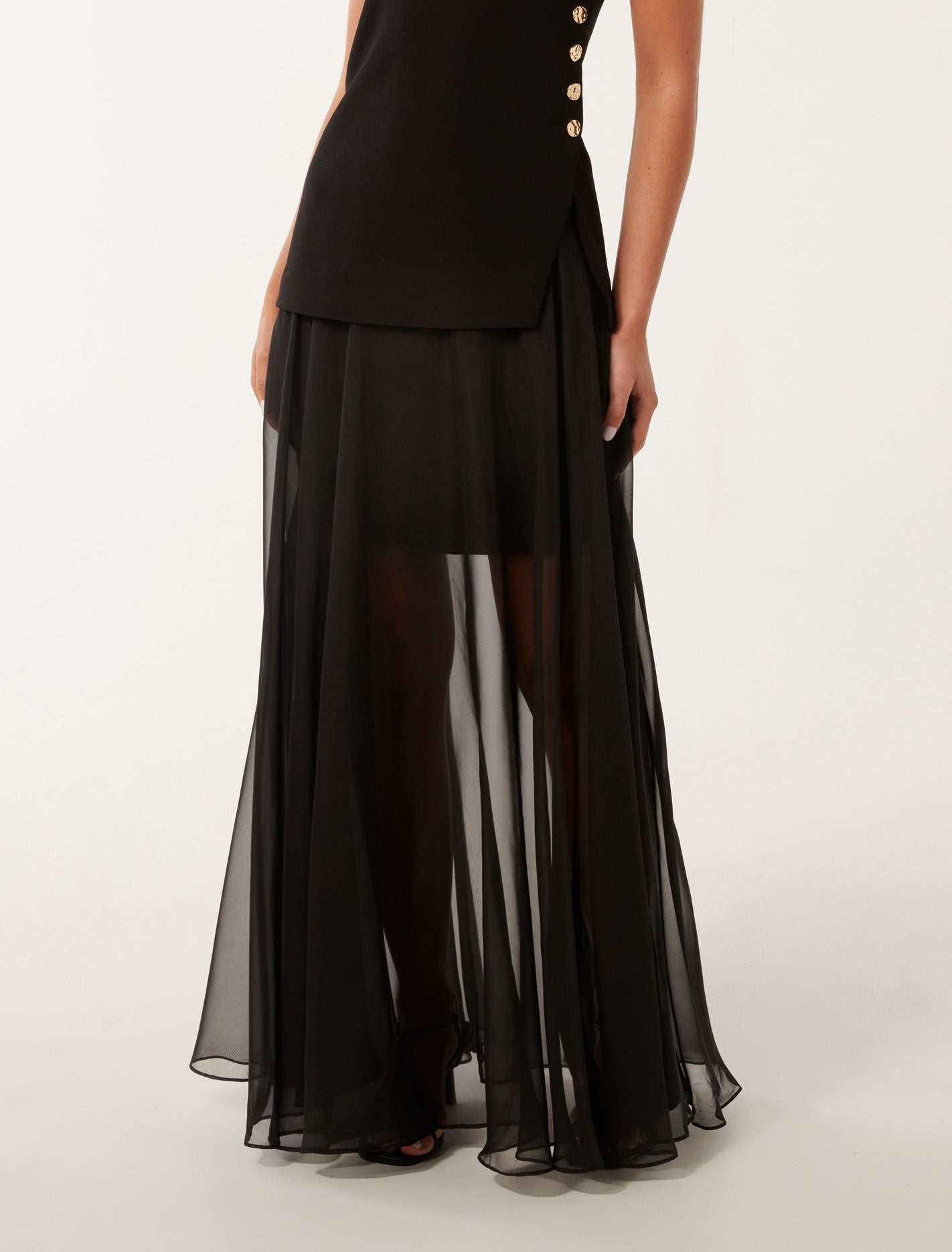 Forever New Women's Lisette Sheer Maxi Skirt in Black