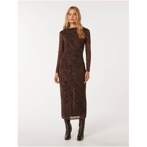 Forever New Women's Loretta Ruched Side Midi Dress in Kallara Abstract