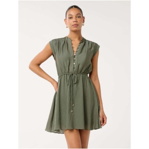 Forever New Women's Lucille Textured Mini Dress in Khaki