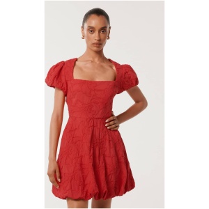 Forever New Women's Maeve Petite Broderie Mini Dress in Flame Scarlet