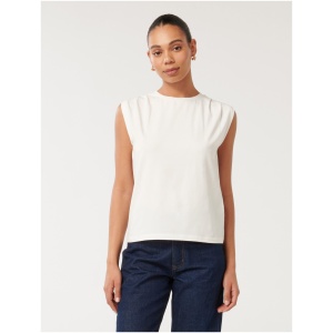 Forever New Women's Mandi Extended Shoulder Tee Shirt in Porcelain