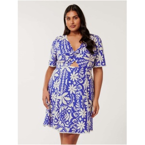 Forever New Women's Maria Curve Plus Size Printed Mini Dress in Salinas Tropical