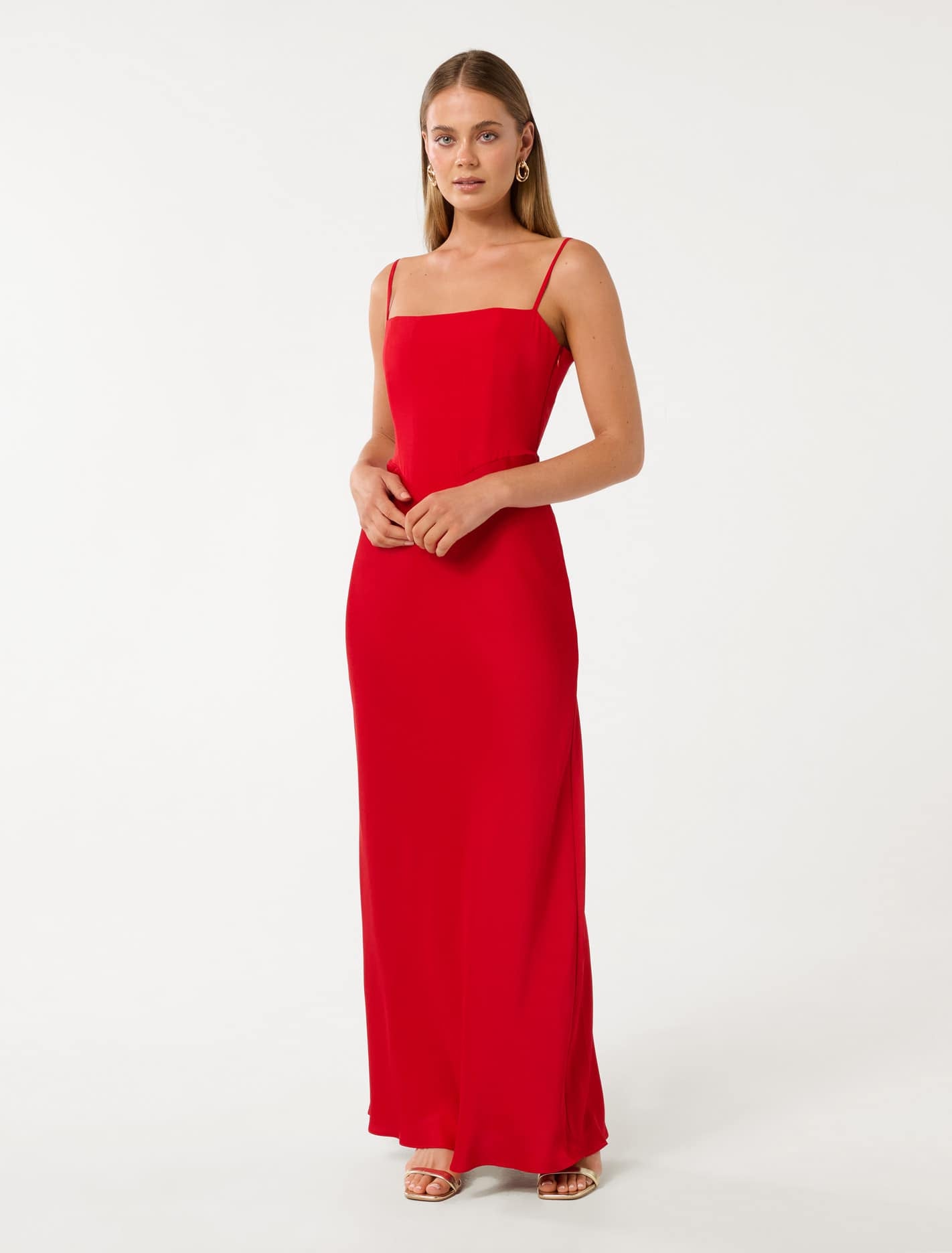 Forever New Women's Marli Corset Maxi Dress in Barbados Cherry