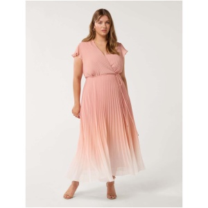 Forever New Women's Minka Curve Midi Dress in Peach Ombre