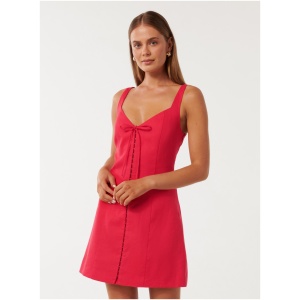 Forever New Women's Monica Bow-Front Mini Dress in Heirloom Tomato