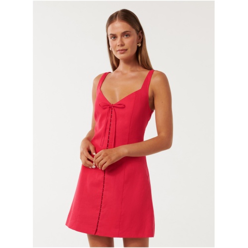 Forever New Women's Monica Bow-Front Mini Dress in Heirloom Tomato