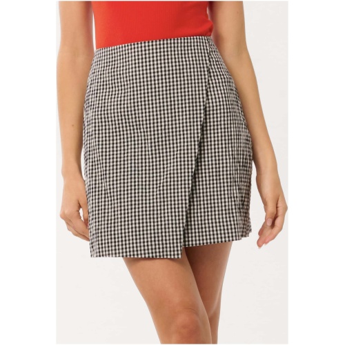 Forever New Women's Nolani Gingham Wrap Mini Skirt in Mono Check