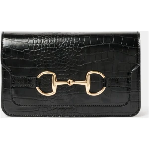 Forever New Women's Nova Snaffle Shoulder Bag in Black Croc