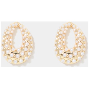 Forever New Women's Paulette Pearl Front Hoop Earrings in Pearl/Gold