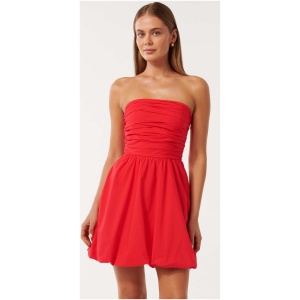 Forever New Women's Phoebe Strapless Bubble Hem MIni Dress in Flame Scarlet