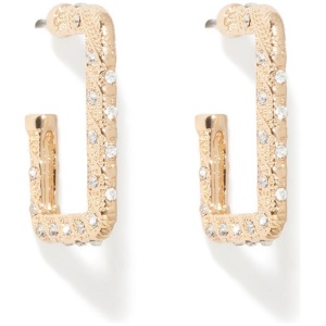 Forever New Women's Sam Square Stone Hoop Earrings in Gold/Crystal