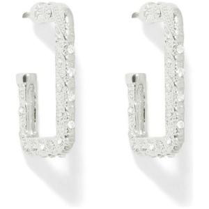 Forever New Women's Sam Square Stone Hoop Earrings in Silver/Crystal