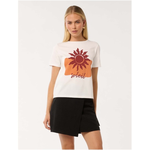 Forever New Women's Sarah Graphic Tee Shirt in Soleil Sun