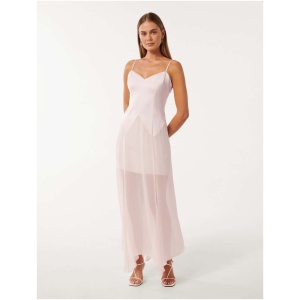 Forever New Women's Scarlett Sheer-Skirt Maxi Dress in Rose Dust