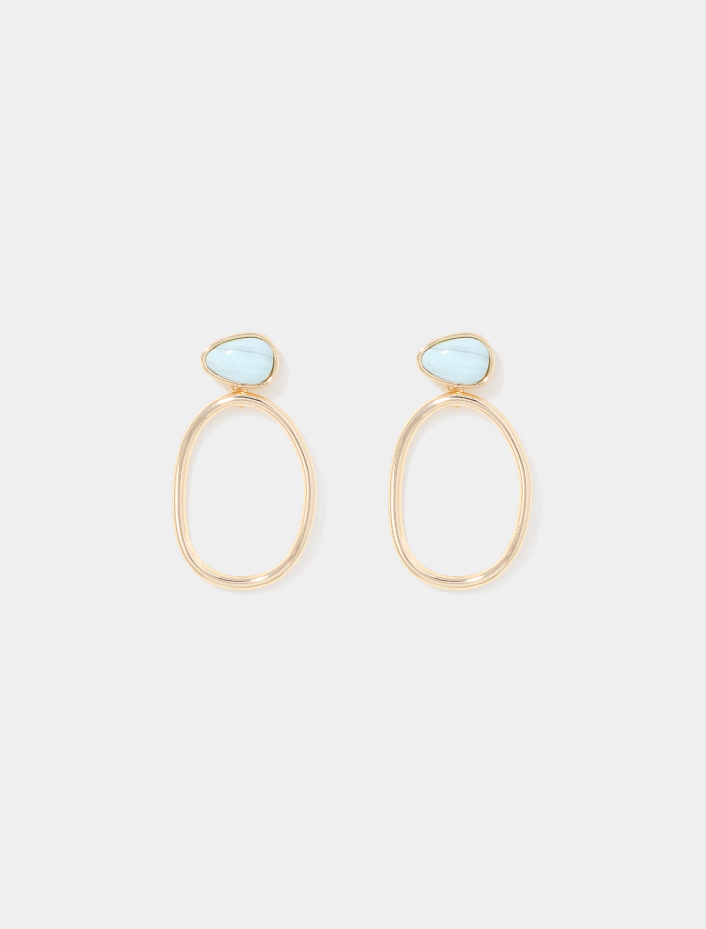 Forever New Women's Sterling Stone Hoop Earrings in Turquoise/Gold