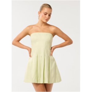 Forever New Women's Susie Strapless Pleated Linen Mini Dress in Meadow Mist