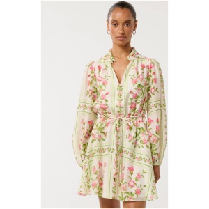 Forever New Women's Tamila Petite Mini Dress in Pink Bellview Floral