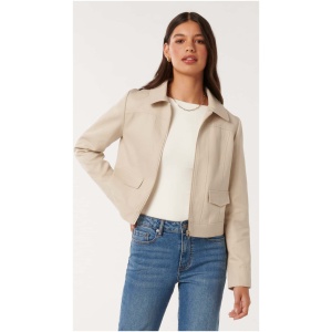 Forever New Women's Teresa Zip Through Jacket in S/Dune