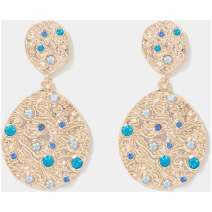 Forever New Women's Thais Texture Stone Earrings in Blue/Gold