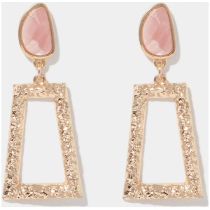 Forever New Women's Tonya Textured Stone Earring in Pink/Gold