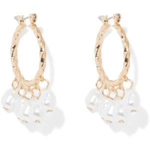 Forever New Women's Vanessa Twist Pearl Hoop Earrings in Pearl/Gold