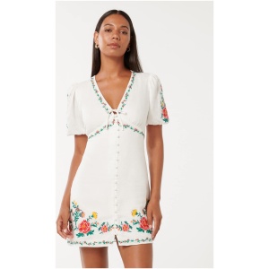 Forever New Women's Veanne Embroidered Mini Dress in Livia Floral