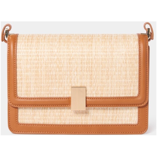 Forever New Women's Winslet Woven Crossbody Bag in Natural/Tan