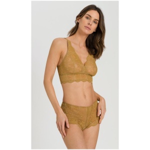 Hanro Sale | Women's Lilova Soft Cup Bra | Gold | M | Elastane Lingerie | Afterpay Available