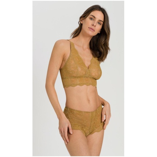 Hanro Sale | Women's Lilova Soft Cup Bra | Gold | M | Elastane Lingerie | Afterpay Available