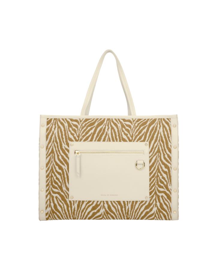 Ideal Of Sweden Sale | Women's Tote Icône Zebra Jacquard | Natural / One Size | Canvas Tote Bags | Afterpay Available