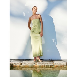 Ines Cupro Skirt in Lime