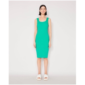 Jac And Mooki Sale Women's RIB TWO WAY DRESS POOL GREEN XS Cotton Midi Dresses Afterpay Available