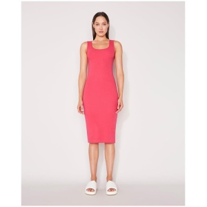 Jac And Mooki Sale Women's RIB TWO WAY DRESS ROUGE RED XS Cotton Midi Dresses Afterpay Available