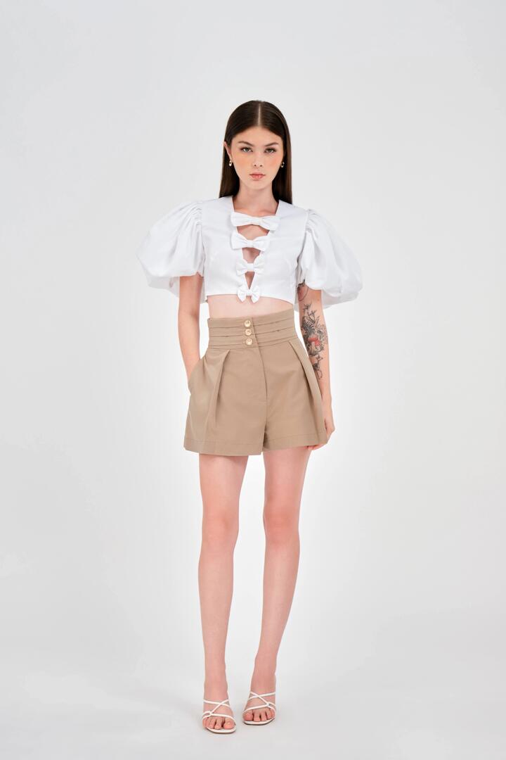 Justin Tong Sale | Women's Zoe Shorts | 6 | Cotton Designer Shorts | Afterpay Available