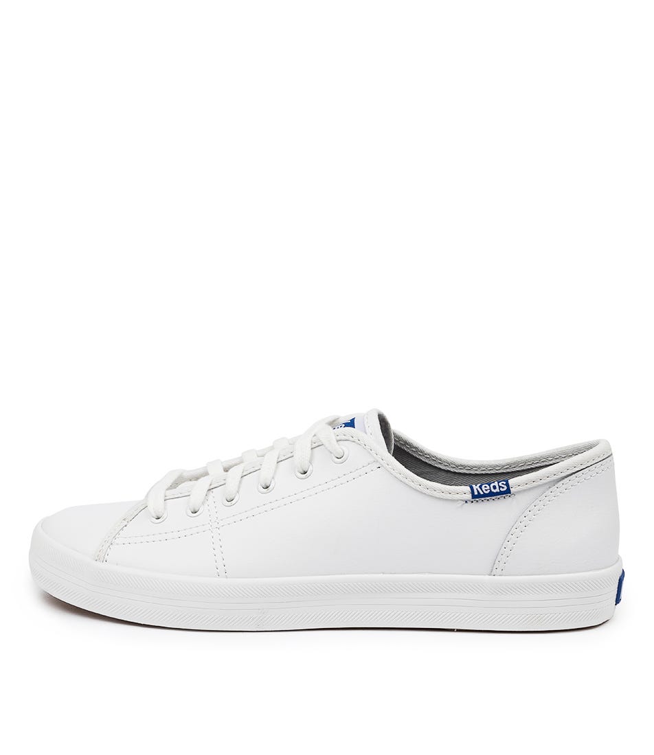 Keds Kickstart White Leather White Sneakers Womens Shoes Casual Casual Sneakers