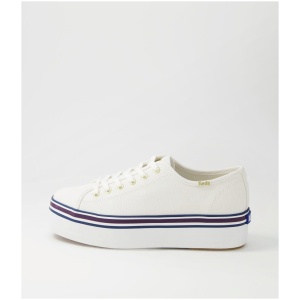 Keds Triple Up Varsity Ke White Blue Canvas White Blue Sneakers Womens Shoes Casual Casual Sneakers