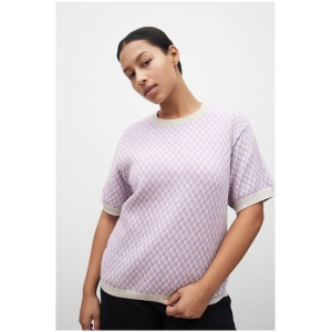 Kowtow Sale | Women's Checkerboard Knit Tee | Mauve / XXS | Cotton T-Shirts & Singlets | Afterpay Available