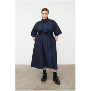 Kowtow Sale Women's Kate Dress Navy / XXS Cotton Midi Dresses Afterpay Available