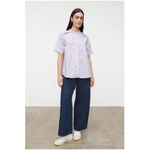 Kowtow Sale | Women's Short Sleeve Lucie Shirt | Lilac / XXS | Cotton Shirts | Afterpay Available