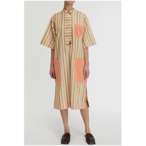 Lee Mathews Sale Women's Emerson Dress CAMEL / 2 Cotton Designer Midi Dresses Afterpay Available