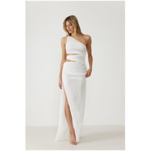 Lexi Sale Women's Aurea Dress White AU/UK 4 Silk Maxi Dresses Afterpay Available